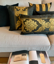 Load image into Gallery viewer, BLACK AND GOLD CUSHIONS
